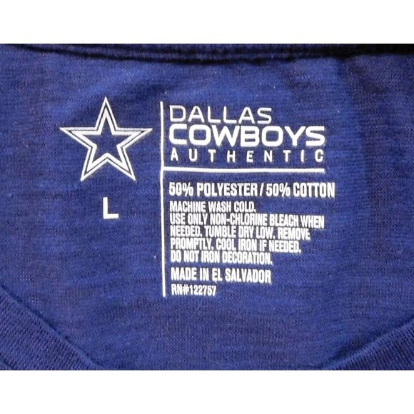 Dallas Cowboys Star Tee Shirt Mens Large Blue Graphic Crewneck Cotton Blend - Picture 6 of 6